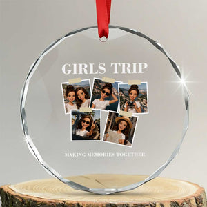 Funny Doll Face Meme Girls Trip Crystal Glass Ornament Travel Squad Bestie Gift TS12 Transparent Glass 3'' Circle Print Your Wear