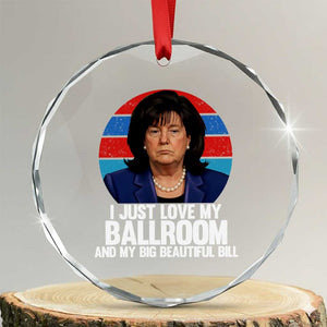 Funny Donica Lewinsky Viral Trump Meme Crystal Glass Ornament Retro Big Beautiful Bill Political Roast Humor TS02 Transparent Glass 3'' Circle Print Your Wear