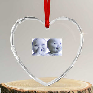 Funny Double Trouble Tuff Baby Meme Heart Crystal Glass Ornament Viral AI Niche Baby Holding Laugh Duo Reaction TS02 Transparent Glass 3'' Heart Print Your Wear