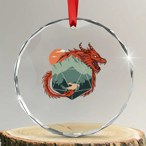 Funny Dragon Tabletop RPG Dice Game Crystal Glass Ornament TS11 Transparent Glass 3'' Circle Print Your Wear