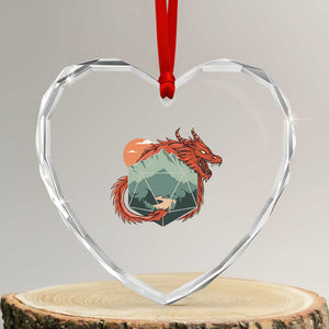 Funny Dragon Tabletop RPG Dice Game Heart Crystal Glass Ornament TS11 Transparent Glass 3'' Heart Print Your Wear