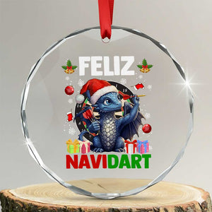 Funny Dragon Throwing Dart Christmas Gift Crystal Glass Ornament Feliz Navidart TS12 Transparent Glass 3'' Circle Print Your Wear