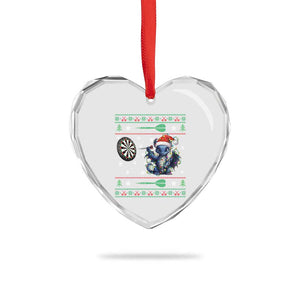 Funny Dragon Throwing Dart Heart Crystal Glass Ornament Ugly Christmas Dart Player Gift TS12 Print Your Wear