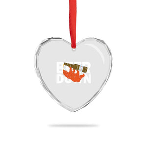 Funny Drinking Bear Beer Down Heart Crystal Glass Ornament Tailgate Gift for Football Fans TS02 Print Your Wear