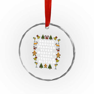 Funny Drinking Christmas Crystal Glass Ornament Merry Christmas Dasher Dancer Prancer Vixen TS10 Print Your Wear