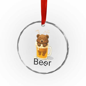 Funny Drinking Lover Crystal Glass Ornament Bear In Beer Glass TS12 Print Your Wear