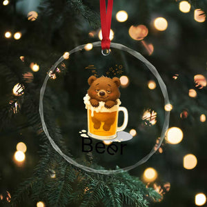 Funny Drinking Lover Crystal Glass Ornament Bear In Beer Glass TS12 Print Your Wear