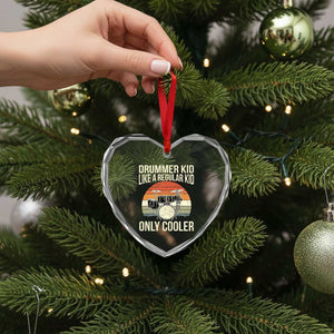 Funny Drummer Kid Heart Crystal Glass Ornament Like A Regular Kid But Cooler Boys Girls Kids TS10 Print Your Wear