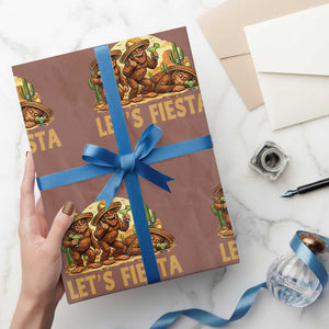 Funny Drunk Bigfoot Cinco De Mayo Wrapping Paper Roll Lets Fiesta Party Gift TS12 Mocha Print Your Wear