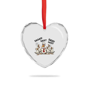 Funny Duck Dad Daaad Dad Dad Heart Crystal Glass Ornament Tired Dad Life Fathers Day Graphic TS12 Print Your Wear