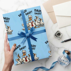 Funny Duck Dad Daaad Dad Dad Wrapping Paper Roll Tired Dad Life Fathers Day Graphic TS12 Light Blue Print Your Wear