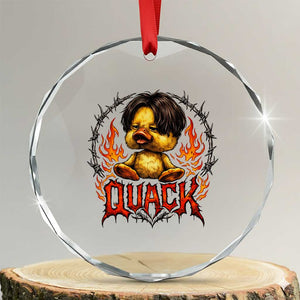 Funny Duck Metal Concert Crystal Glass Ornament Rock Band Quack Meme TS14 Transparent Glass 3'' Circle Print Your Wear
