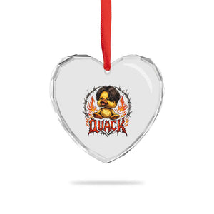 Funny Duck Metal Concert Heart Crystal Glass Ornament Rock Band Quack Meme TS14 Print Your Wear