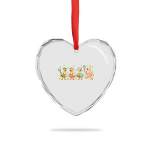 Funny Duck Playing Tennis Heart Crystal Glass Ornament Farm Animal Lover TS12 Print Your Wear