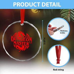 Funny Dungeon Master Crystal Glass Ornament RPG Gamer D20 Tabletop Red Dragon TS11 Print Your Wear
