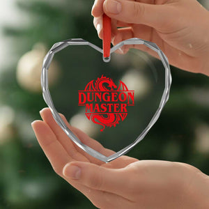 Funny Dungeon Master Heart Crystal Glass Ornament RPG Gamer D20 Tabletop Red Dragon TS11 Print Your Wear