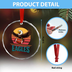Funny Eagle Football Fan Crystal Glass Ornament Retro Vintage Style TS12 Print Your Wear