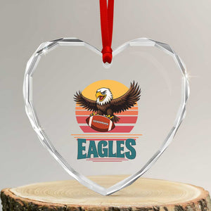 Funny Eagle Football Fan Heart Crystal Glass Ornament Retro Vintage Style TS12 Transparent Glass 3'' Heart Print Your Wear