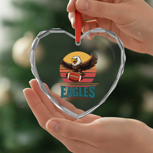 Funny Eagle Football Fan Heart Crystal Glass Ornament Retro Vintage Style TS12 Print Your Wear