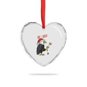 Funny Eagle No Kings In America Christmas 2025 Heart Crystal Glass Ornament TS12 Print Your Wear