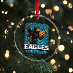 Funny Eagle With Cheesesteak Crystal Glass Ornament Football Glitter Print TS12 Print Your Wear
