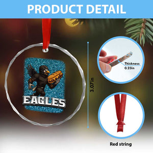 Funny Eagle With Cheesesteak Crystal Glass Ornament Football Glitter Print TS12 Print Your Wear