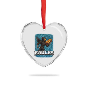 Funny Eagle With Cheesesteak Heart Crystal Glass Ornament Football Glitter Print TS12 Print Your Wear