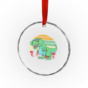 Funny Earth Day Dinosaur Lover Crystal Glass Ornament Save The Planet TS12 Print Your Wear