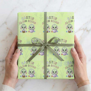 Funny Easter Alien Squad Bunny Ears Gift Wrapping Paper Roll TS12 Lime Print Your Wear