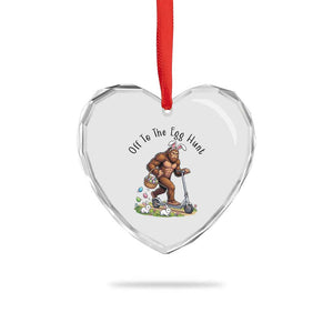 Funny Easter Bigfoot Heart Crystal Glass Ornament Off To The Egg Hunt TS12 Print Your Wear