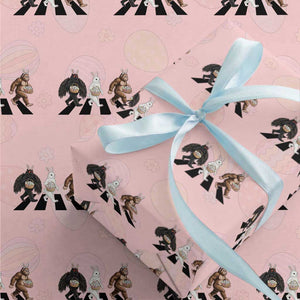 Funny Easter Bunny Bigfoot Mothman Wrapping Paper Roll Cryptid Lover Gift TS12 Light Pink Print Your Wear