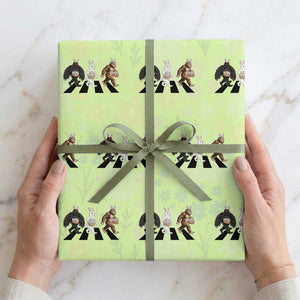 Funny Easter Bunny Bigfoot Mothman Wrapping Paper Roll Cryptid Lover Gift TS12 Lime Print Your Wear
