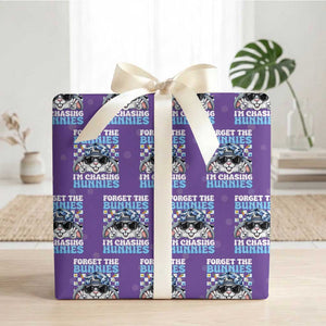Funny Easter Bunny Forget the Bunnies I’m Chasing Hunnies Wrapping Paper Roll Cool Rabbit with Sunglasses & Hat Humor TS02 Purple Print Your Wear