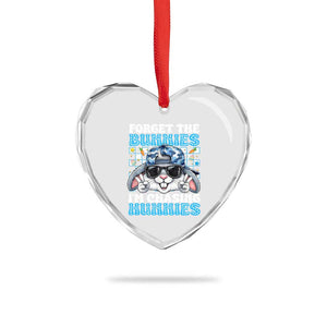 Funny Easter Bunny Forget the Bunnies I’m Chasing Hunnies Heart Crystal Glass Ornament Cool Rabbit with Sunglasses & Hat Humor TS02 Print Your Wear
