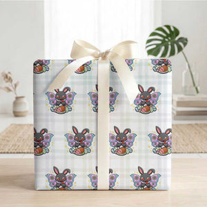 Funny Easter Bunny Mothman Loves Glazed Ham Wrapping Paper Roll TS12 White Plaid Print Your Wear