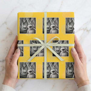 Funny Easter Bunny Selfie Mothman Egg Hunt Wrapping Paper Roll TS12 Yellow Print Your Wear