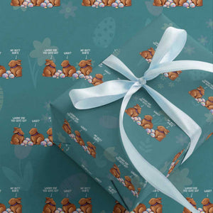 Funny Easter Bunny Wrapping Paper Roll Where Did You Guys Go Chocolate TS14 Teal Print Your Wear
