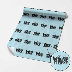 Funny Easter Cryptid Squad Wrapping Paper Roll Bigfoot Mothman Jersey Devil Chupacabra Gift TS12 Light Blue Print Your Wear