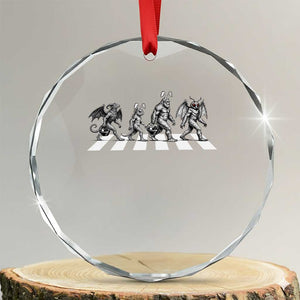 Funny Easter Cryptid Walk Crystal Glass Ornament Bigfoot Mothman Jersey Devil Chupacabra TS12 Transparent Glass 3'' Circle Print Your Wear
