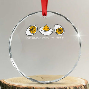 Funny Easter Crystal Glass Ornament You Know Why Im Here TS10 Transparent Glass 3'' Circle Print Your Wear