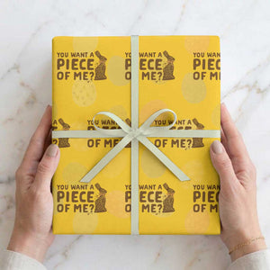 Funny Easter Day Chocolate Bunny Wrapping Paper Roll You Want A Piece Of Me TS11 Yellow Print Your Wear