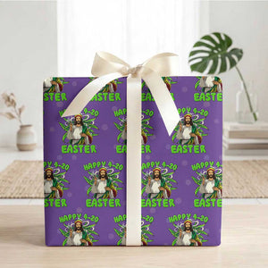 Funny Easter Day Christian Weed Wrapping Paper Roll Happy 420 Easter Jesus Smokes Stoner TS11 Purple Print Your Wear