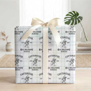 Funny Easter Day Cottontail Egg Delivery Service Wrapping Paper Roll Bunny Rabbit TS11 White Plaid Print Your Wear