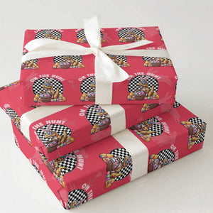 Funny Easter Day Dinosaur Bunny Wrapping Paper Roll On The Hunt Egg Hunting TS11 Red Print Your Wear