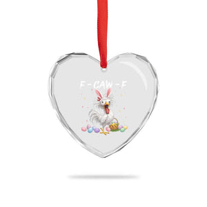 Funny Easter Day F Caw F Chicken Bunny Rooster Meme Heart Crystal Glass Ornament TS11 Print Your Wear