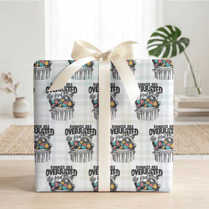Funny Easter Day Racoon Wrapping Paper Roll Bunnies Are Overrated Stay Feral Eggs TS11 White Plaid Print Your Wear