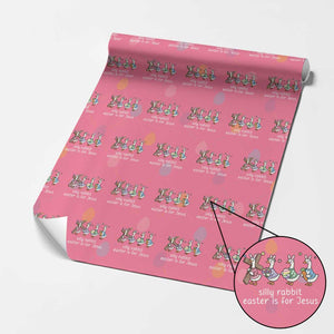 Funny Easter Day Silly Goose Wrapping Paper Roll Silly Rabbit Easter Is For Jesus TS11 Pink Print Your Wear