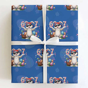 Funny Easter Day Six Seven 67 Bunny Boys Kids Wrapping Paper Roll TS11 Royal Blue Print Your Wear