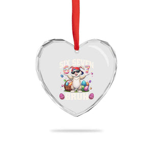 Funny Easter Day Six Seven Bruh Heart Crystal Glass Ornament 67 Bunny Easter Eggs TS11 Print Your Wear