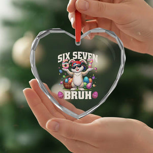 Funny Easter Day Six Seven Bruh Heart Crystal Glass Ornament 67 Bunny Easter Eggs TS11 Print Your Wear